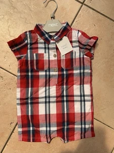 Boys Next Baby Tartan All In One 0-3 Months Brand New With Tags - Picture 1 of 2
