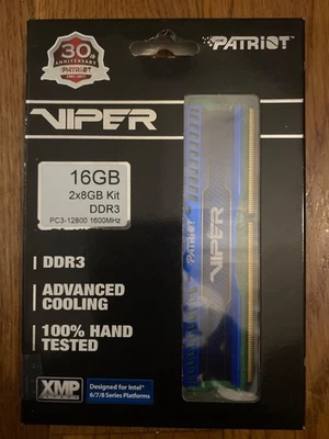 Patriot 16GB (2x8GB) Viper DDR3 pc3-12800 1600mhz Desktop Memory - Image 1 of 2