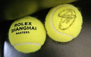 NOVAK DJOKOVIC SIGNED ROLEX SHANGHAI MASTERS TENNIS BALLS WITH COA +BALL HOLDER - Picture 1 of 2