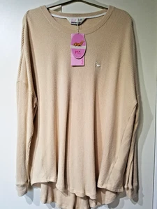 PETER ALEXANDER PLUS 2+ 20 22 Caramel Ribbed KNIT SLEEP TOP Sweater Jumper NEW - Picture 1 of 3