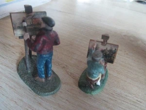 2 Hawthorne Village THOMAS KINCAID ARTIST FIGURINES 79987-B-79982-A 2000/1999 - Picture 1 of 6