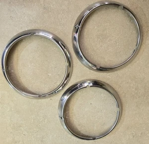 (3) OEM GM 1950 Chevrolet Headlight Rings - Picture 1 of 8