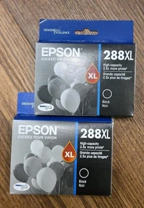 2 PK EPSON 288XL HIGH CAPACITY BLACK INK CARTRIDGES - PRINTER NEW - Picture 1 of 6