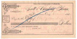 1881 Scott's Banking House, Wingham, Ontario, draft, private banking house RARE - Picture 1 of 4