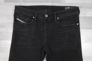 Mens Diesel BUSTER Stretch Regular Slim Tapered Black Jeans W36 L33 Wash 0674N - Picture 1 of 14