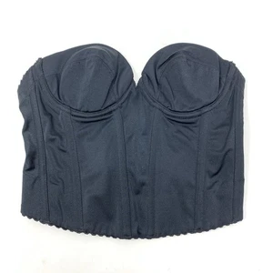 Vintage Natori Bustier Damen Gr. 34B Satin Bügel Longline BH schwarz - Bild 1 von 5