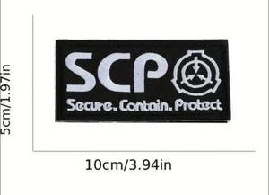 SCP Foundation Logo Aufnäher Haken Schlaufe Rückseite sicherer Behälter schützen Sammlerstück - Bild 1 von 1