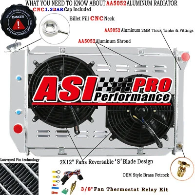 4 Row Radiator Shroud Fan For 1971-1973 Ford Mustang Fairlane Torino LTD Cougar - Image 1 of 4