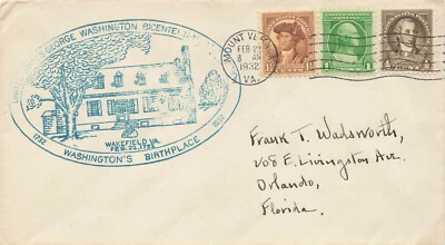 1932 MT Vernon MI George Washington 1/2 1.1/2  2¢ Birthday - Image 1 of 2