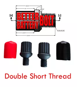 GM Style Side Post Battery Terminal Bolts SINGLE CABLE LENGTH (1 pair) - Picture 1 of 10