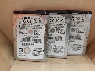 (3) HGST Z5K500 HTS545050A7E362 500GB 2.5" SATA II Hard Drive 0J38105 655-1730F - Image 1 of 3