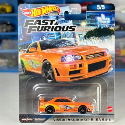 NUOVO Hot Wheels Premium Fast & Furious Nissan Skyline GT-R (BNR34) 1:64 pres... - Immagine 1 di 4
