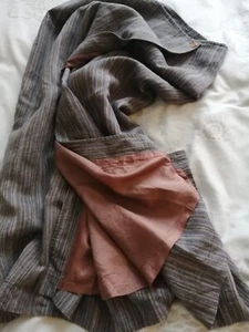 East Brown Tweed Stripe Long Wrap Skirt UK 16 - Picture 1 of 10