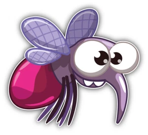 Cute Goggle Eyed Mosquito Cartoon Car Bumper Sticker Decal - "SIZES" - Picture 1 of 1