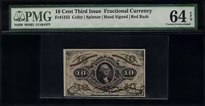 Fr-1253 $0.10 Third Issue Fractional Currency - 10 Cents - Graded PMG 64 EPQ - Picture 1 of 2