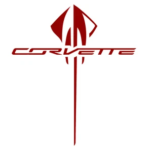 x2 11'' Corvette Stingray Decal C5 C6 C7 Vinyl Sticker in GLOSS RED - Picture 1 of 10