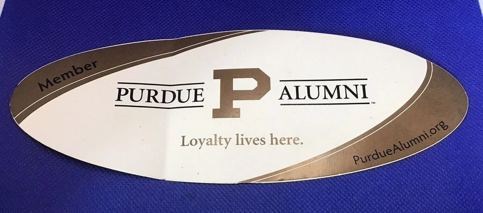 Vintage Decal PURDUE University Alumni Sticker Flat Die Cut Auto Home RARE - Image 1 of 2