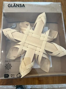 Ikea Glansa Wood Snowflake Star Light Christmas Jon Karlsson Hanging Lamp - Picture 1 of 9