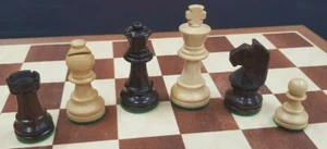 Indian Boxwood Rosewood Chessmen Weighted Felted King Height 2.5" No Board - Bild 1 von 7