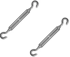 2 x 6 mm gancho/gancho de acero inoxidable cuerpo abierto hebilla tornillo de tensión AISI 316 - Imagen 1 de 7