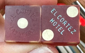 2 Different Vintage EL CORTEZ HOTEL Casino Craps Dice Las Vegas NV Nevada - Picture 1 of 6