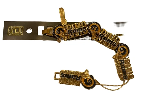 ST. LOUIS RAMS Gold 3D Helmet 10 Charms Bracelet  NFL Licensed Jewelry Cover