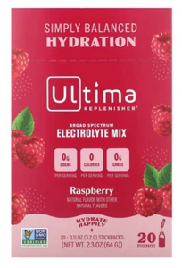 Ultima Replenisher Hydration Electrolyte Mix Raspberry SugarFree 20x 3.2g Packet - Picture 1 of 3