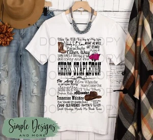 Chris Stapleton Song Titles Country Music Shirt, Custom T-shirt - Picture 1 of 4