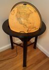 Vintage Replogle Heirloom 16” Illuminated World Floor Globe With Mahogany Stand