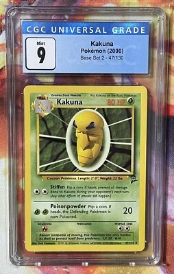 KAKUNA Pokémon (2000) Base Set 2 - 47/130 *CGC MINT 9* Blue Label - Image 1 of 4