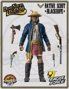 Dime Novel Legends scala 1:18 (4") action figure vecchia west nativi scout corda nera - Foto 1 di 2