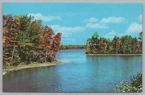 Scenic View of Lakes & Land Vintage Postcard - Picture 1 of 2