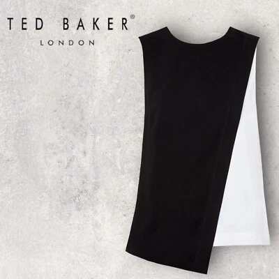 Top Ted Baker para mujer Fawney negro blanco sin mangas talla 0 Reino Unido 6 nuevo con etiquetas precio de venta sugerido por el fabricante 99 GBP Foto 1 de 4