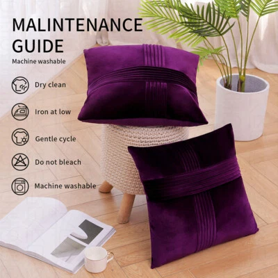 2件装枕套沙发装饰天鹅绒靠垫套高级靠垫套 — 第 1/4 张图片