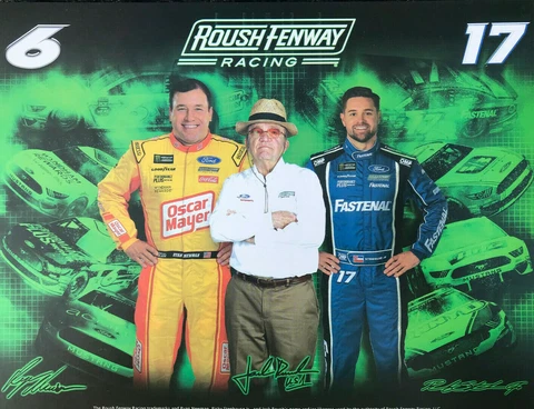 2019 RYAN NEWMAN, RICKY STENHOUSE, JACK ROUCH "ROUSH TEAM" NASCAR POSTCARD Cover