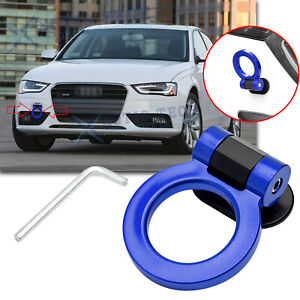 For Audi A4 JDM Blue Racing Sport Track Style ABS Dummy Tow Hook Ring Decoration