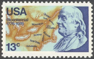 Scott 1690, The 1976 13¢ Benjamin Franklin Bicentennial Issue - MNH - Picture 1 of 1