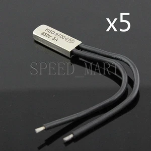 5 Pcs KSD9700 Bimetal Temperature Switch Thermostat Control 120°C N.O. 250V 5A - Picture 1 of 5