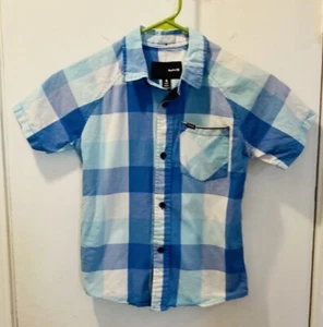 Boys Hurley s/s button front shirt 6 cotton plaid 24-212-03 - Picture 1 of 6