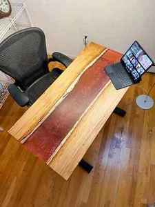 Solid Epoxy Coffee Table - Computer Desk Furniture - Office & Study Room Decor - Picture 1 of 6