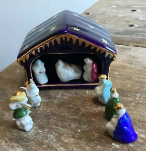 Belén Castillo Limoges - Juego de 9 Piezas Porcelana Miniatura Francia Navidad - Imagen 1 de 7