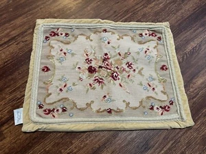 Simply Shabby Chic Needlepoint Velvet Pillow Cover 22✖️17 Wool Blend - Picture 1 of 5