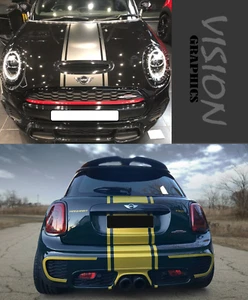 Mini Cooper Stripes HOOD ROOF BOOT Stickers Vinyl Decals Graphics Racing - Picture 1 of 6