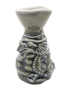 Vintage Sake Pitcher Jade Green Colored Dragon Design Textured Japanese 5" Tall - Picture 1 of 9