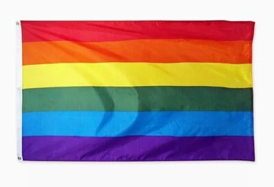 BANDERA ORGULLO ARCO IRIS EXTRA GRANDE LGBTQIA+ Festival Marcha Gay Diversidad 52" x 31" Foto 1 de 4