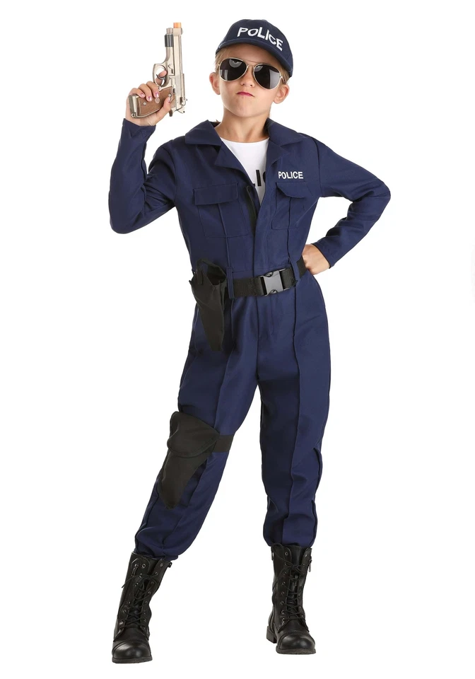 Girl's Tactical Cop Jumpsuit - Image 1 of 1