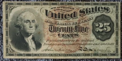 Washington 25c (25 Cent) Fractional Currency - 4th Issue (1869- 1875) - Image 1 of 2