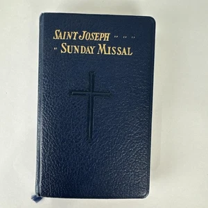 Vtg 1950s St Joseph Sunday Missal Large Print Confraternity Version - Blue Cover - Foto 1 di 23