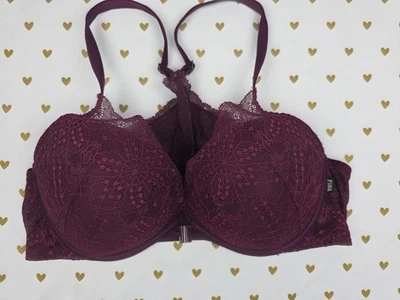 Victorias Secret PINK Red Lace Racerback Bra 36C DATE PUSH UP - Image 1 of 4