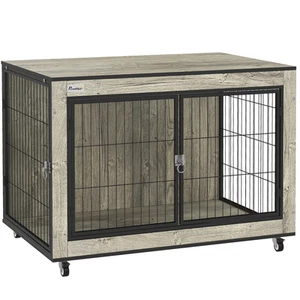 PawHut Dog Crate Furniture on Wheels, for Medium Dogs - Picture 1 of 9